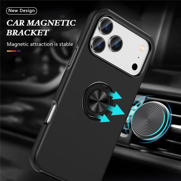 For iPhone 17 Pro Hybrid-deksel med Fingerring Black