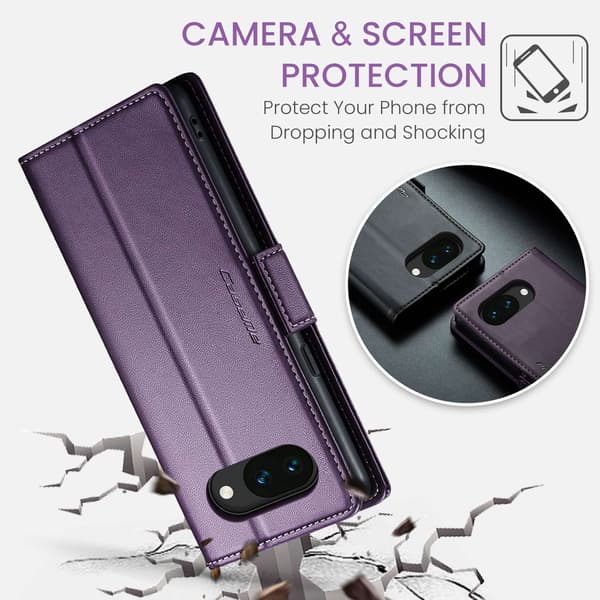 CASEME Til Google Pixel 10a RFID Blokkerende Lommebokdeksel Purple