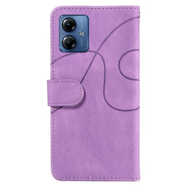 Til Motorola Moto G14 KT-serie-1 dobbeltfarve Purple