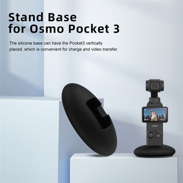 AMAGISN Silikonbase for stativholder til DJI Osmo Pocket 3 kamera, selvklebende Black