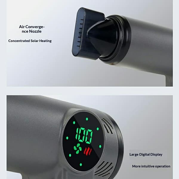 Hårtork Sladdlös Hårfön varm & kall luft med 4 hastigheter & digital LED-display Vit