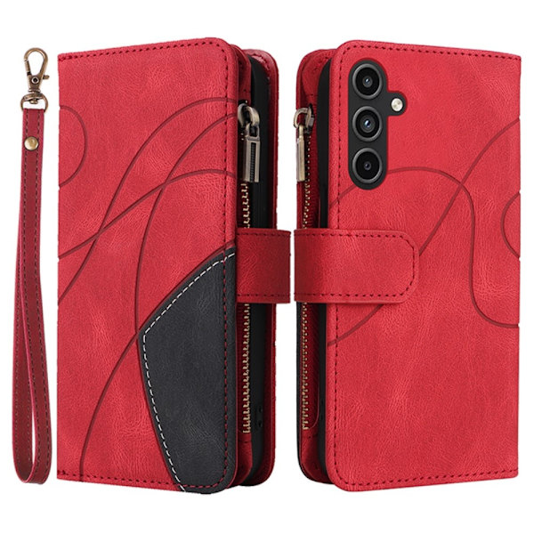 KT Multifunksjons Serie-5 For Samsung Galaxy A15 Telefonveske Red