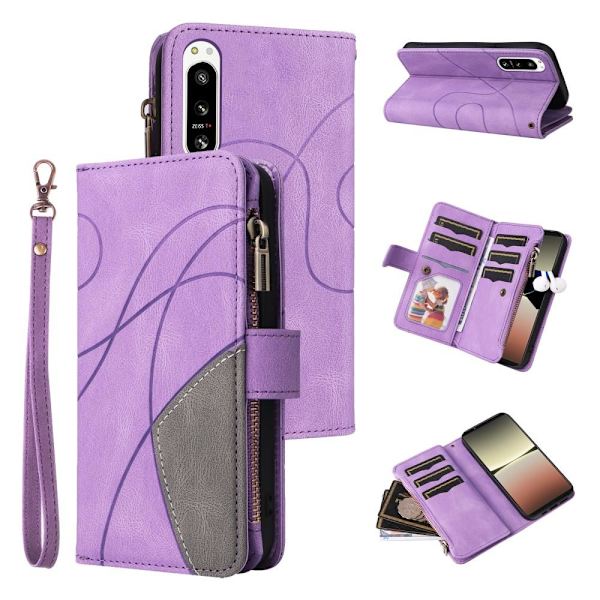 KT Multifunktion Series-5 Til Sony Xperia 5 IV Telefontaske - Lilla Purple