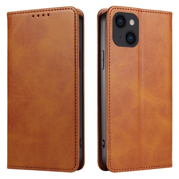 Lompakkoteline puhelimen kotelo iPhone 15 kännykkäsuojukselle - ruskea Brown