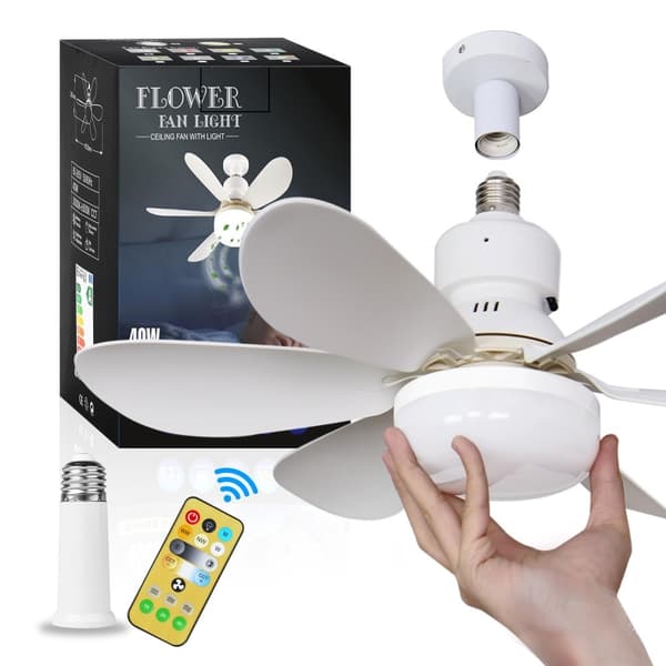 30W Takvifte E27 lampe 3 farge lys med fjernkontroll White one size