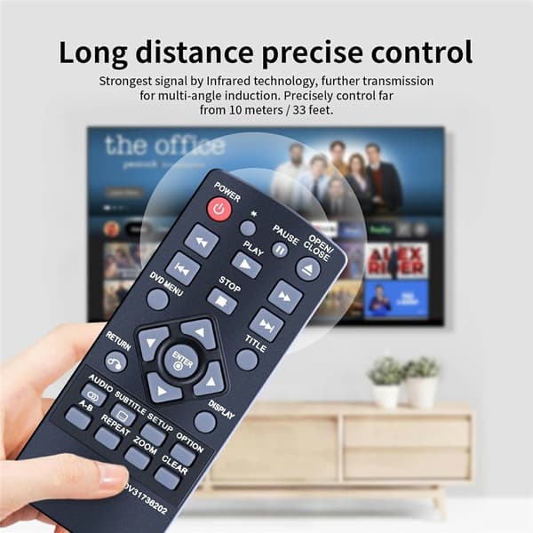 Fjernkontroll erstatning for COV31736202 for LG DVD-spiller Black