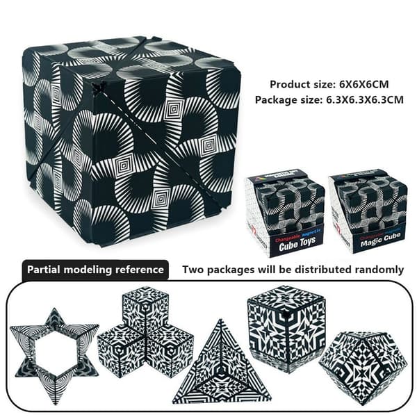 Fidget 6x6x6cm 3D magneettikuution muuttava taikakuution palapeli Multicolor