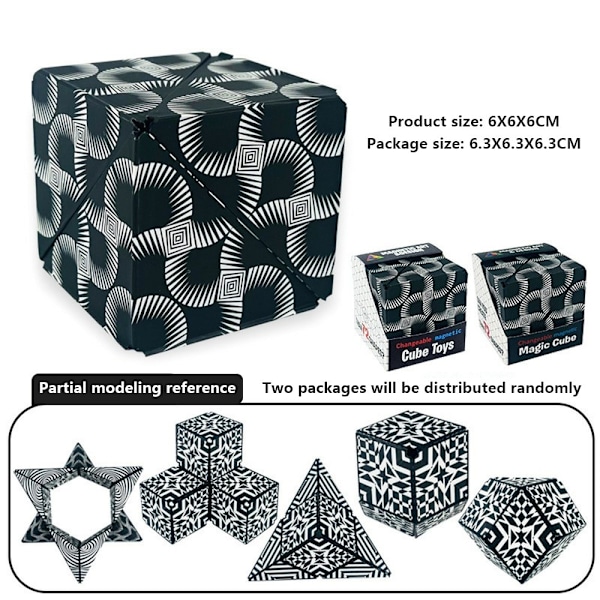 Fidget 6x6x6cm 3D Magnetisk Kub Förändrande Magisk Kub Pussel multifärg