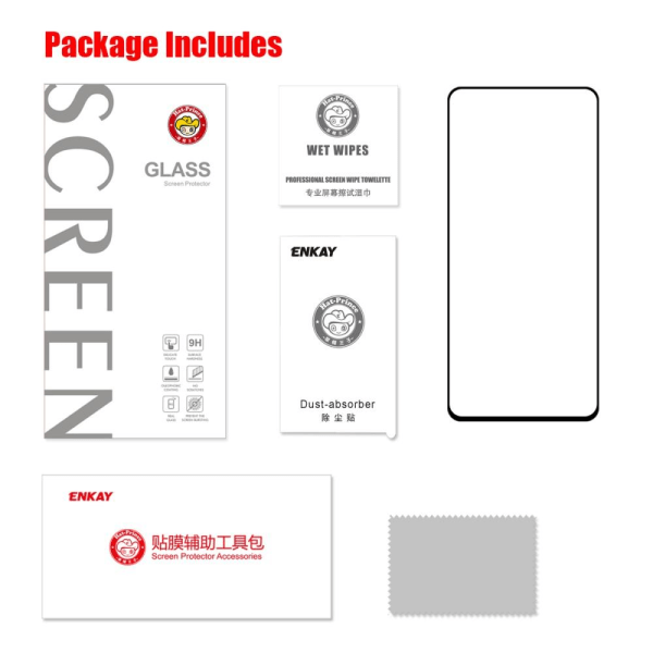 ENKAY karkaistu lasi näytönsuoja Xiaomi Redmi Note 9 / Note Transparent