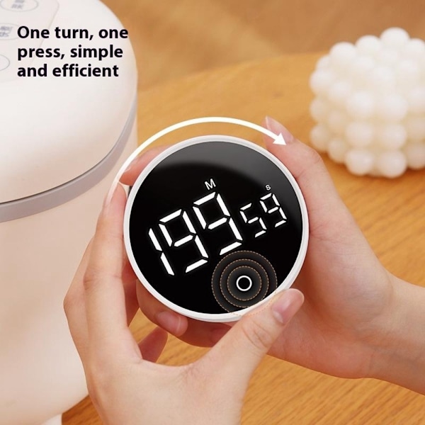 Rotating countdown timer kitchen timer Student learning time reminder White