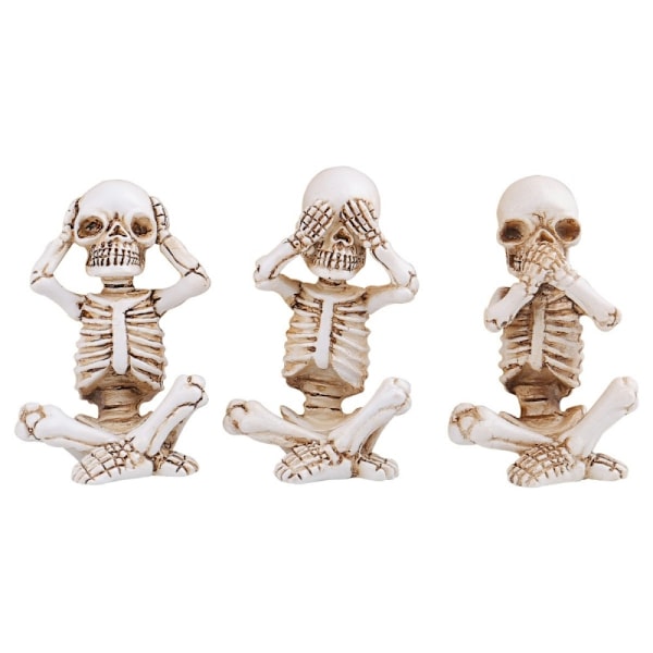 3 stk Halloween Skummel Horror Ornament Skummel Dekorasjon Sittende Skjelett White