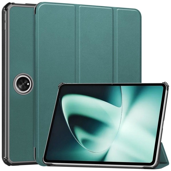 Til OnePlus Pad Tri-fold Stand Wake/Sleep Cover Tabletetui - Grø Green