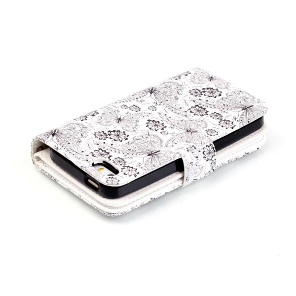 iPhone 5c Case 9 korttipaikat kukkia ja perhosia