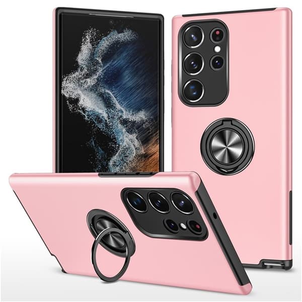 Samsung Galaxy S25 Ultra Fingerring Kickstand Hybrid Taske Pink