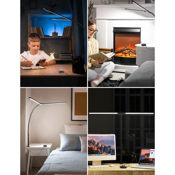 Dimbar LED-bordlampe med klemme og fjernkontroll Black