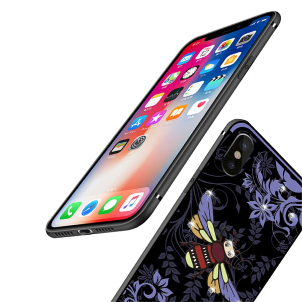 NXE Insect Pattern tekojalokivi Decor TPU cover iPhone X:lle - Pur