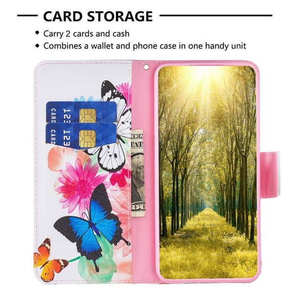 Til Samsung Galaxy S24 Ultra tegnebogstativetui mønstertelefoncover Multicolor