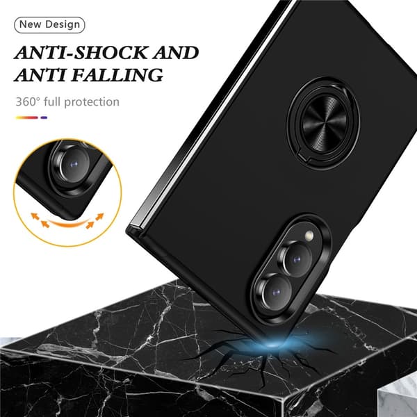 Hybridtelefoncover med ringholder til Samsung Galaxy Z Fold8 Black