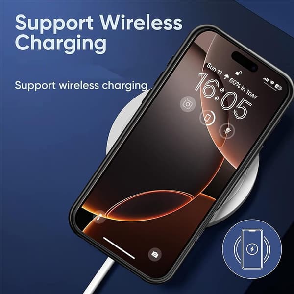 For iPhone 17 Pro 6000mAh oppladbart batterideksel Ladetui Powerbank Transparent