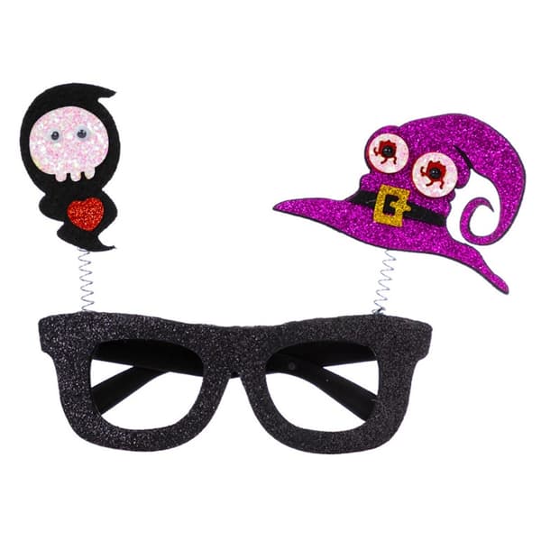Halloween Briller Fest Kostume Dekoration - Kranie + heks Black