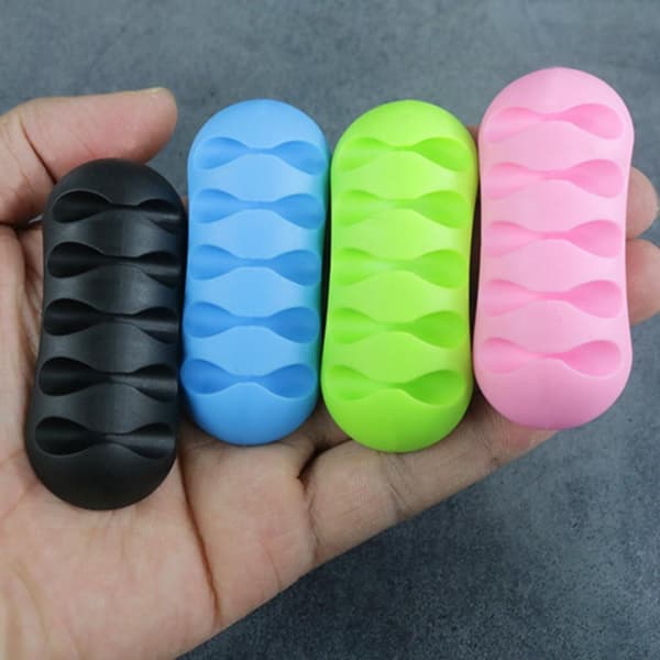 Multi Kabelhållare Sladdorganisator Kabelklämma - Blå 2 - pack Blå