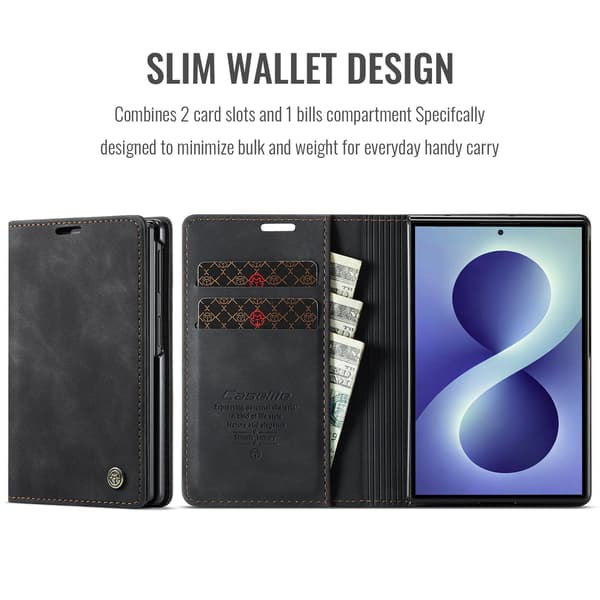 CASEME Telefonpungcover med støtteben til Samsung Galaxy Z Fold8 Black