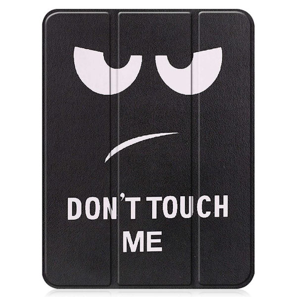 Tri-fold Stand Case for iPad 10.9 (2022) Tablet Cover Pen Holder - Don't Touch Me Black