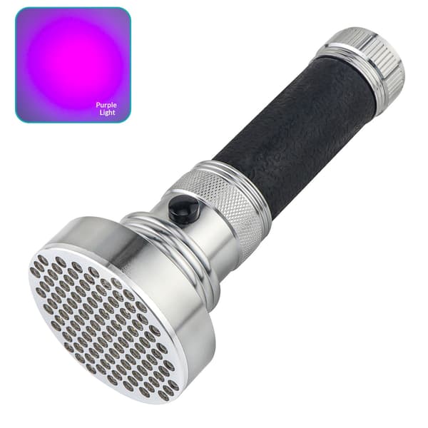 100 LED UV lilla lyspengedetektor UV-lommelykt for valutaverifisering Black