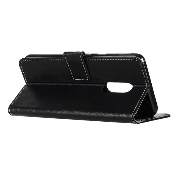 Crazy Horse Wallet Stand Suojakuori - OnePlus 8 - Musta Black
