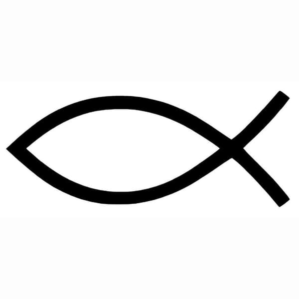 JesusFisk Jesus Fish Bumper Klistremerke Dekal Sort 18* 7CM Black