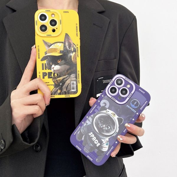 TPU Telefondeksel til iPhone 15 Plus - deksel Cat - Lilla Purple