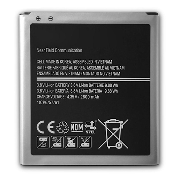 Samsung Galaxy J3 (2016) Batteri EB-BG531BBE 3.80V 2600mAh Li-ion multifärg