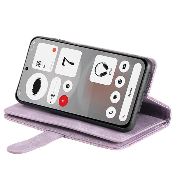 Mobilcover med kortlommer og håndledsrem til Nothing Phone (4b) Purple