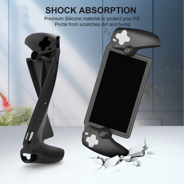 Silikon Skal Fodral för PS5 Portal Handheld Game Console Shockproof - Svart Svart