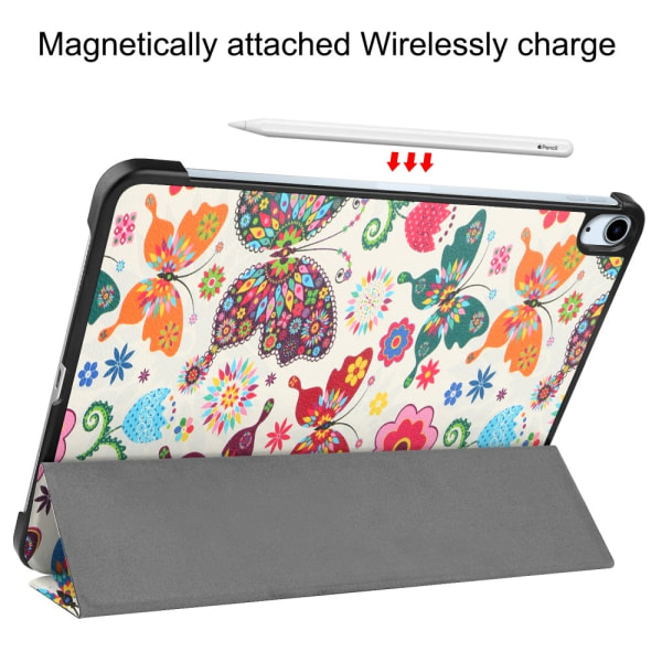 Till iPad Air 11 (2024) Slim fit tri-fold fodral - Butterflies multifärg