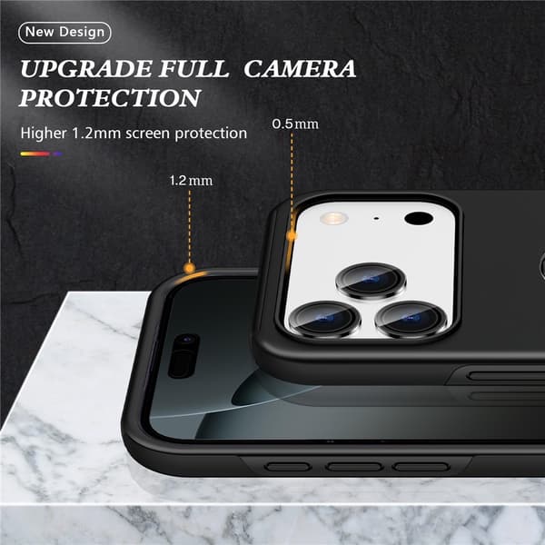 For iPhone 17 Pro Hybrid-deksel med Fingerring Black
