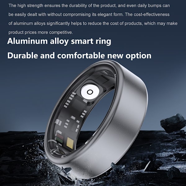 Smart Ring Bluetooth Finger Health Tracker 20.7 mm indvendig diameter Black