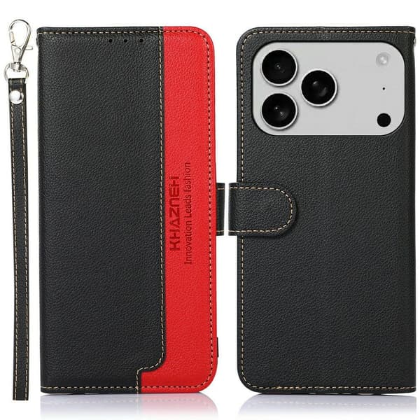 KHAZNEH Telefonlommebokdeksel til iPhone 18 Pro / 17 Pro Black