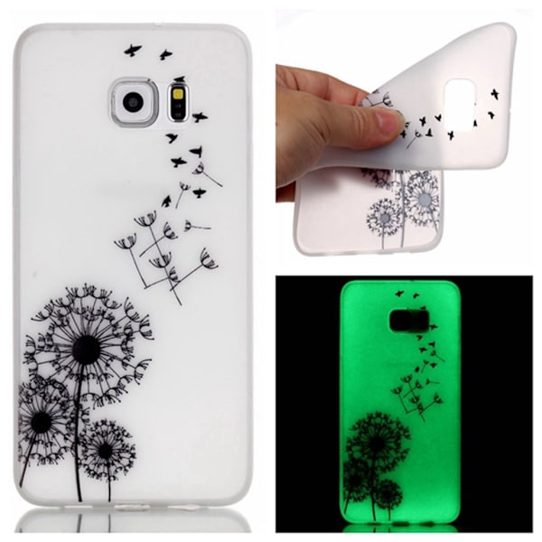 Samsung Galaxy S7 Edge Skal Glow in the dark - Fly Dandelion Lila