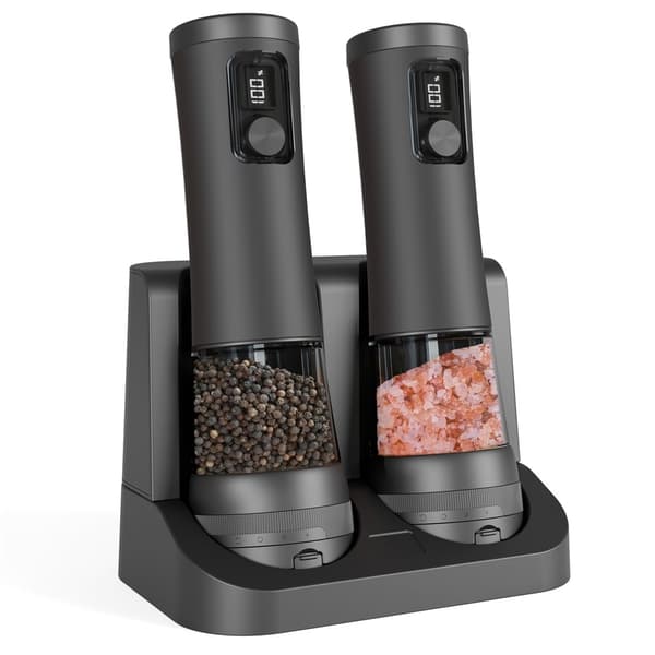 Salt Pepper Krydderkvern Kvern Elektrisk Krydderkvern Oppladbar Black