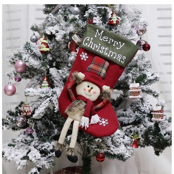 Joulusukka sukkapuun riippuva koristelu - lumiukko Multicolor