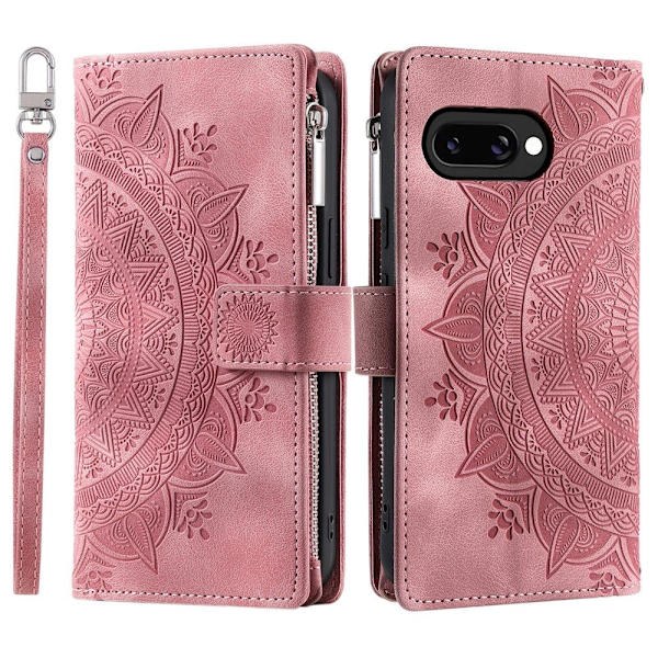 Til Google Pixel 10a Pungcover Mandala Blomstermønster - Rosa Pink