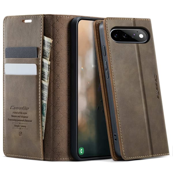 CASEME Puhelimen lompakkokotelo Google Pixel 11 Pro ja Google Pixel 11 Brown