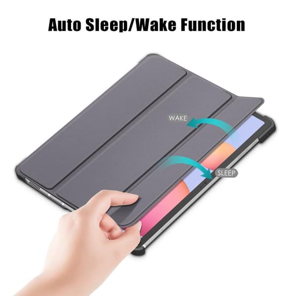 Tri-fold Smart Case med Stativ for Samsung Galaxy Tab S7 FE / Tab S7 Plus / Tab S8+ Grey