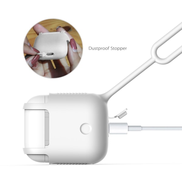 DAITE Apple Airpods beskyttelsesveske med anti-tapt ståltau