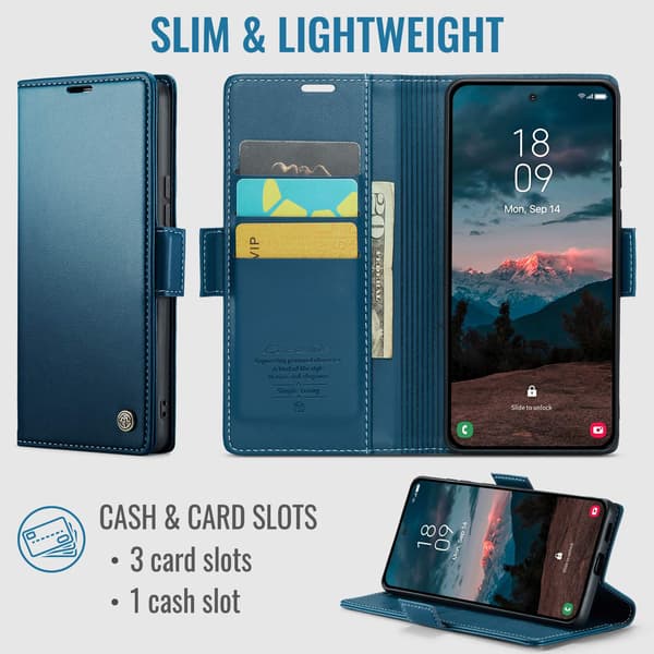 CASEME Til Xiaomi 17T Lommebokdeksel Blue