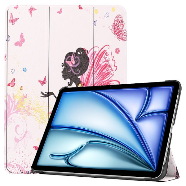 Til iPad Air 11 (2024) Etui Tre-fold Stativ Tablet Cover - Girl Multicolor