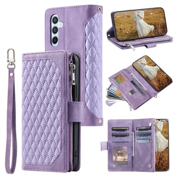Rhombus-deksel med sømlinjer for Samsung Galaxy A57 5G Purple