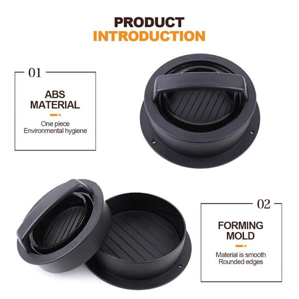 3 i 1 fyldte Burger Hamburger Mold Maker Sliders Køkkenudstyr Black