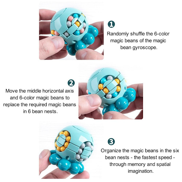 Magic Bean Puzzle Octopus Magic Cube Stressinlievityskoulutus Blue